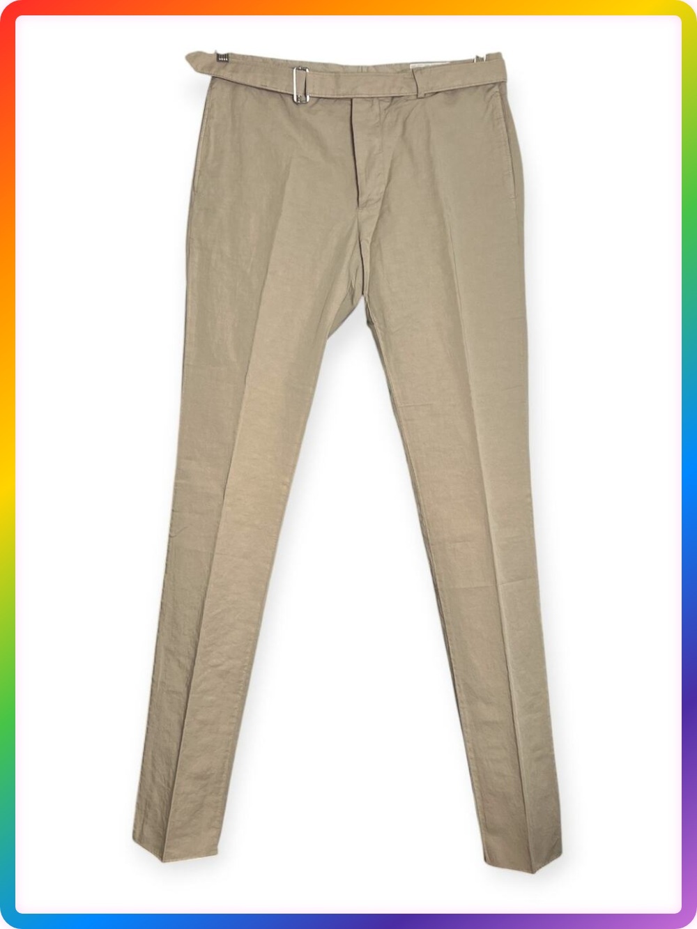 Officine Generale Paul Pant SIZE 50 US 33 Burnt Sand Cotton Linen Unhemmed